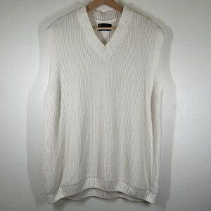 ASOS DESIGN 2XL Women's White Cable Knit Oversize Sweater Vest Tennis Preppy